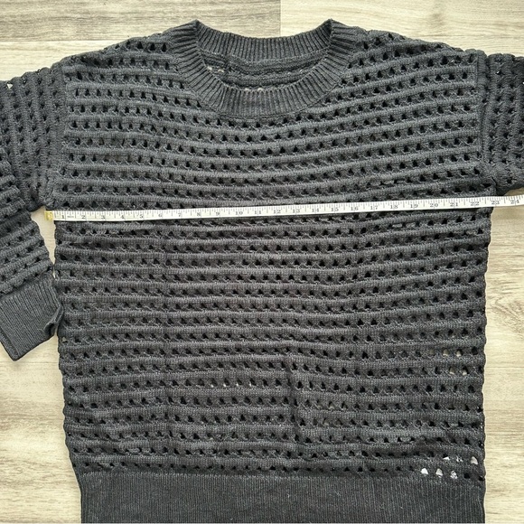 NEW 100% Cotton Women’s Oversized Crochet Sweater Black Large L - Picture 4 of 7